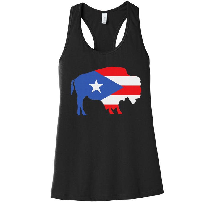 Buffalo Puerto Rico Buffalo New York Puerto Rican Women's Racerback Tank