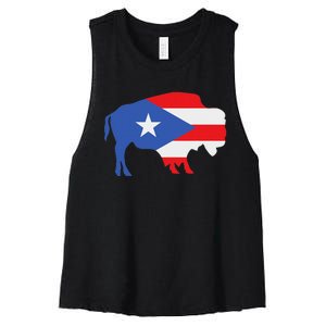 Buffalo Puerto Rico Buffalo New York Puerto Rican Women's Racerback Cropped Tank