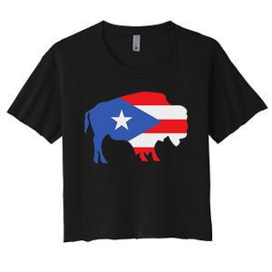 Buffalo Puerto Rico Buffalo New York Puerto Rican Women's Crop Top Tee