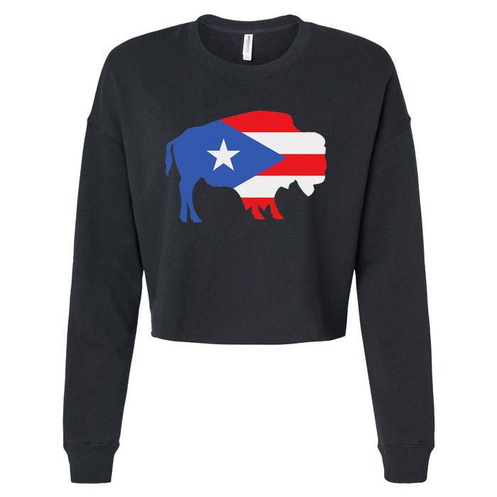 Buffalo Puerto Rico Buffalo New York Puerto Rican Cropped Pullover Crew