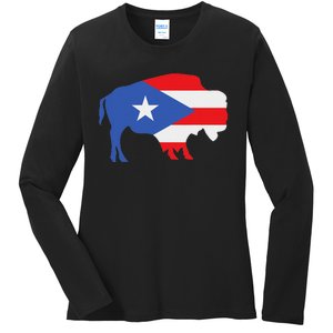 Buffalo Puerto Rico Buffalo New York Puerto Rican Ladies Long Sleeve Shirt