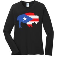 Buffalo Puerto Rico Buffalo New York Puerto Rican Ladies Long Sleeve Shirt