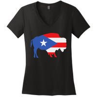 Buffalo Puerto Rico Buffalo New York Puerto Rican Women's V-Neck T-Shirt