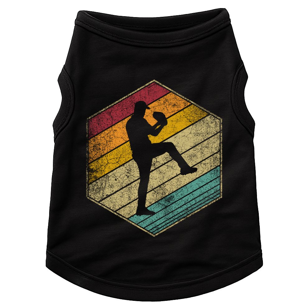 Baseball Pitcher Retro Vintage 70s 80s 90s Gift Cute Gift Doggie Tank