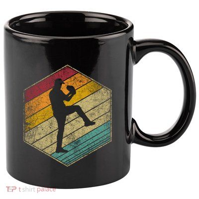 Baseball Pitcher Retro Vintage 70s 80s 90s Gift Cute Gift 11oz C Handle Ceramic Mug
