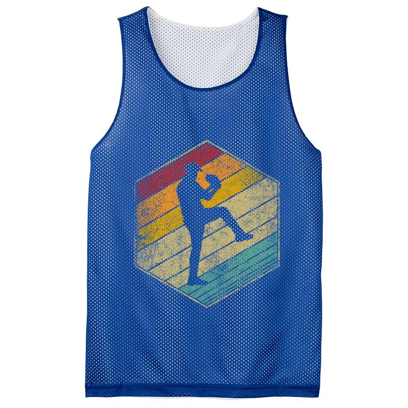 Baseball Pitcher Retro Vintage 70s 80s 90s Gift Cute Gift Mesh Reversible Basketball Jersey Tank