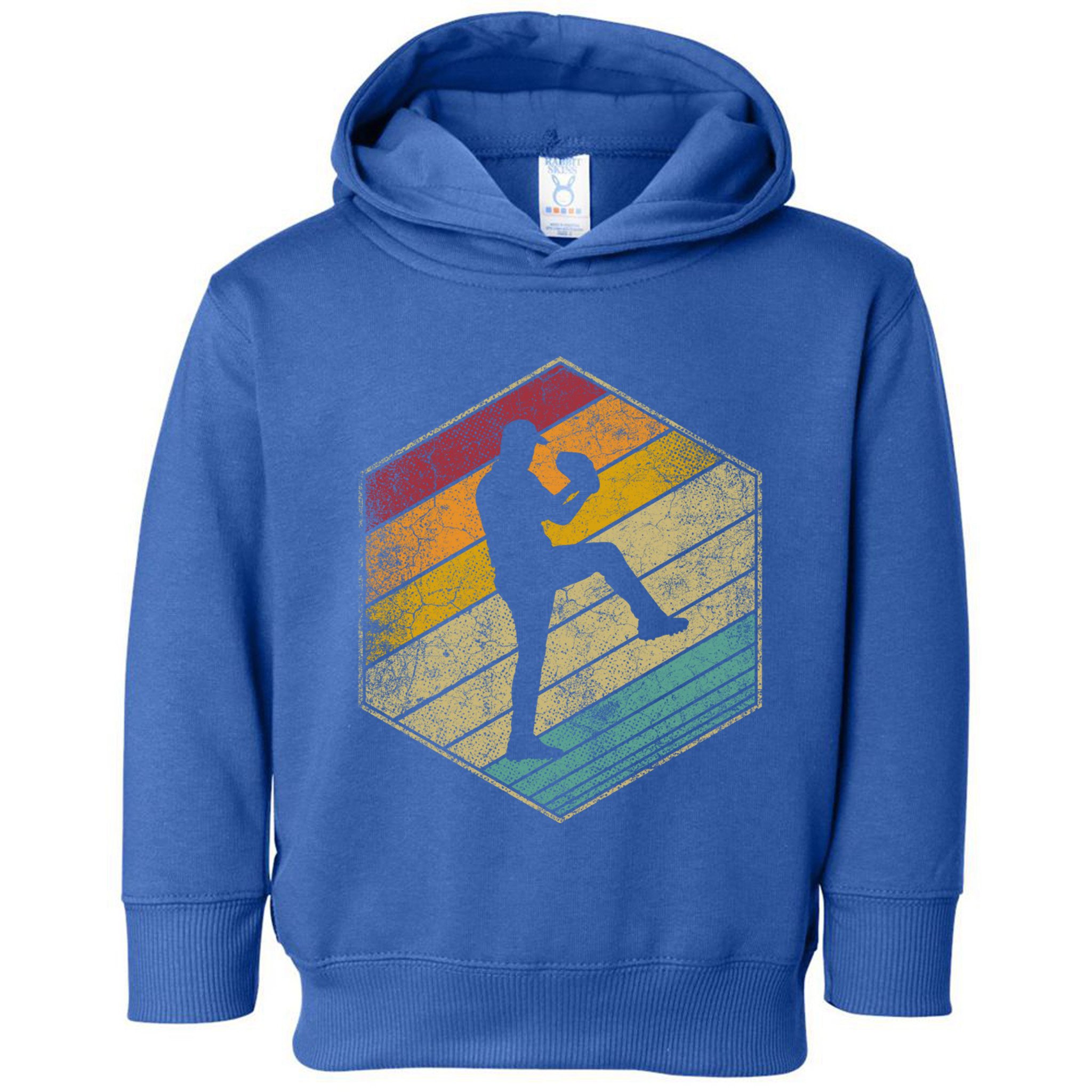 Baseball Pitcher Retro Vintage 70s 80s 90s Gift Cute Gift Toddler Hoodie