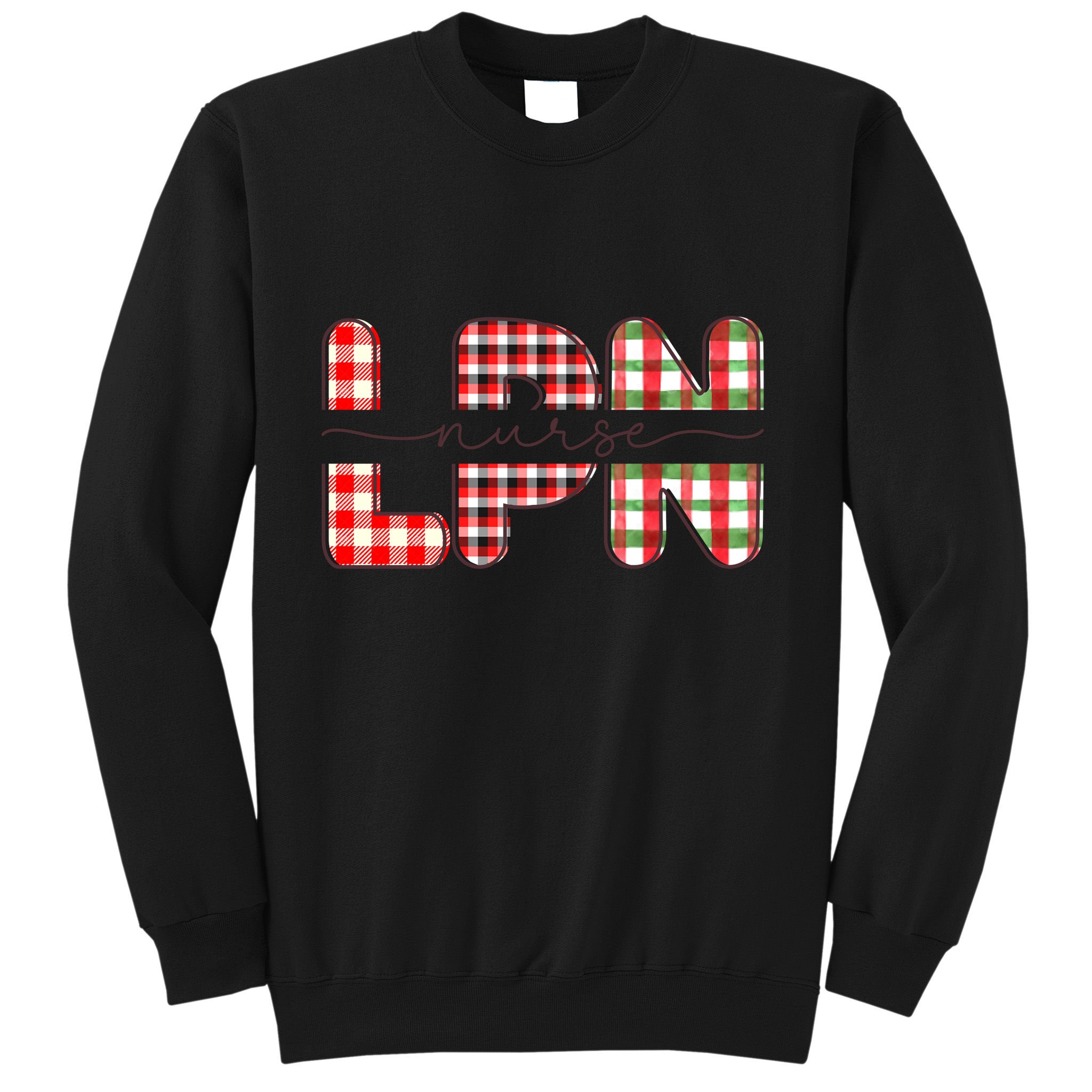 Buffalo Plaid Rn Nurse Graphic Sweatshirt