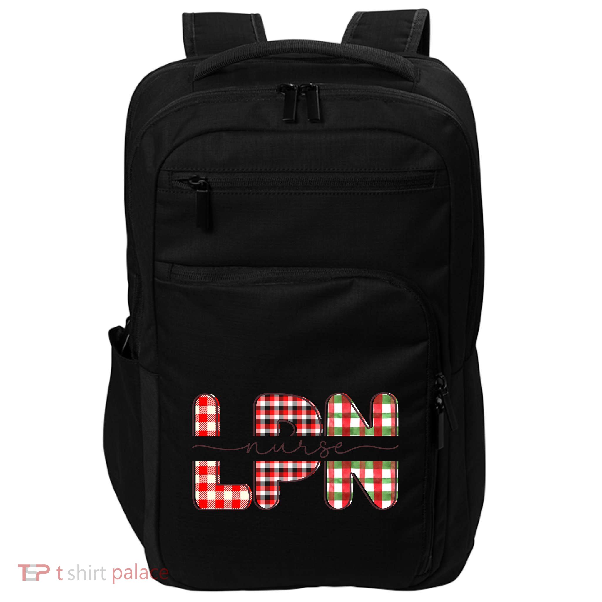 Buffalo Plaid Rn Nurse Graphic Impact Tech Backpack