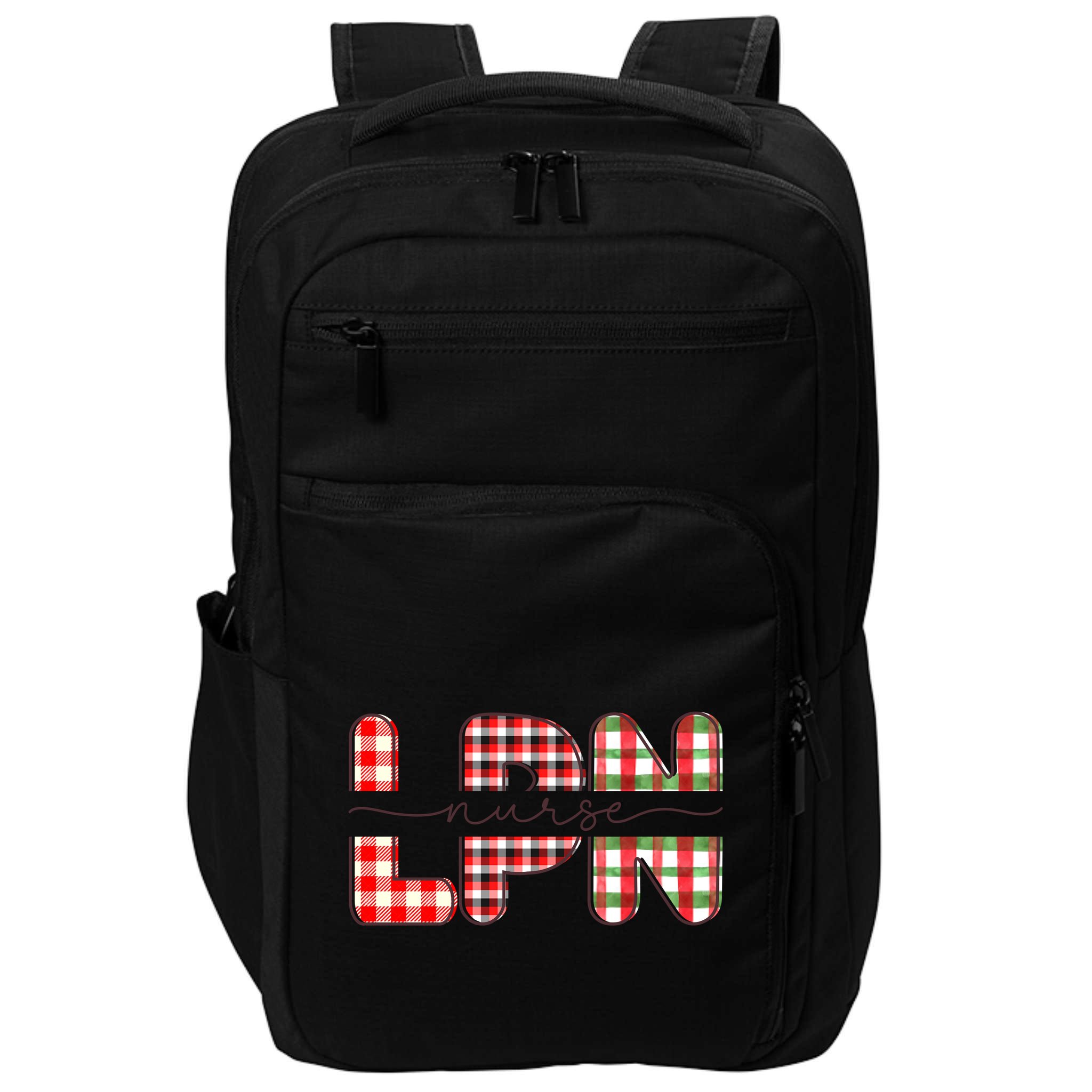 Buffalo Plaid Rn Nurse Graphic Impact Tech Backpack