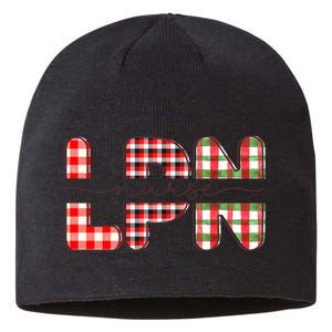 Buffalo Plaid Rn Nurse Graphic Sustainable Beanie