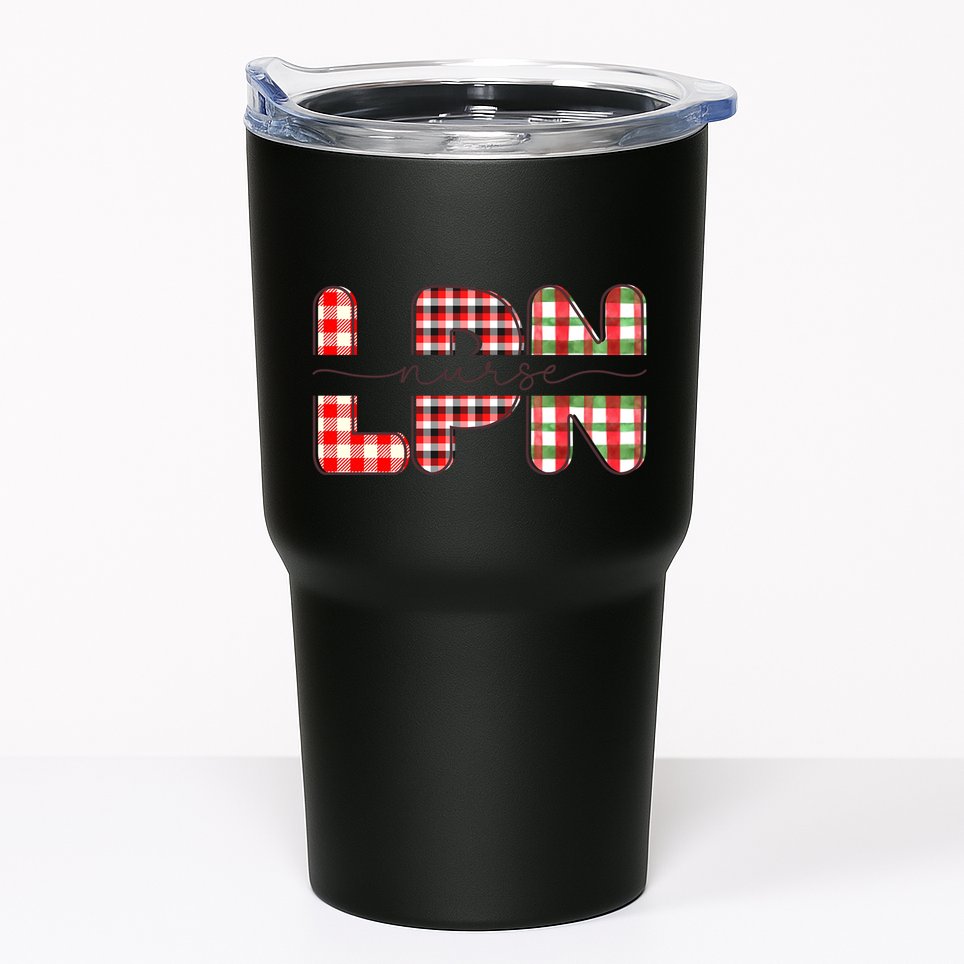 Buffalo Plaid Rn Nurse Graphic Tumbler