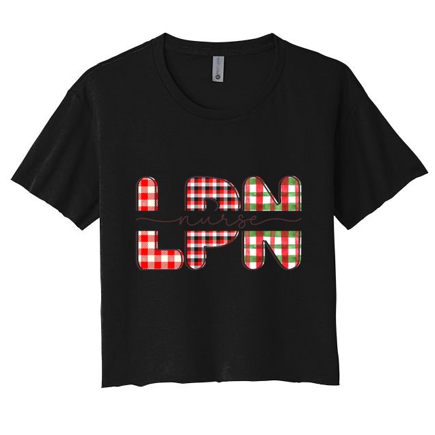 Buffalo Plaid Rn Nurse Graphic Crop Top