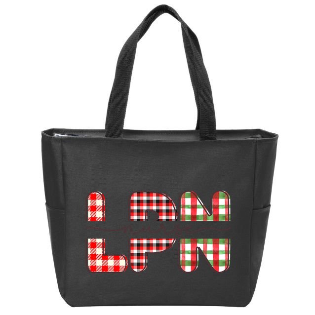 Buffalo Plaid Rn Nurse Graphic Zip Tote Bag