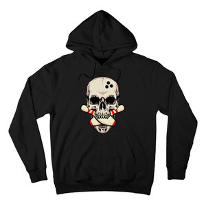 Bowling Pins Retro Skull Skeleton Head Bowling Ball Hoodie