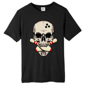 Bowling Pins Retro Skull Skeleton Head Bowling Ball Tall Fusion ChromaSoft Performance T-Shirt