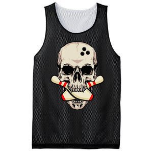 Bowling Pins Retro Skull Skeleton Head Bowling Ball Mesh Reversible Basketball Jersey Tank