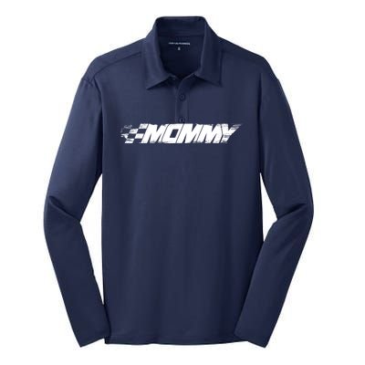 Birthday Party Racing Family pit crew race Mommy Silk Touch Performance Long Sleeve Polo