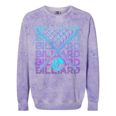 Billiard Player Retro Gift Colorblast Crewneck Sweatshirt