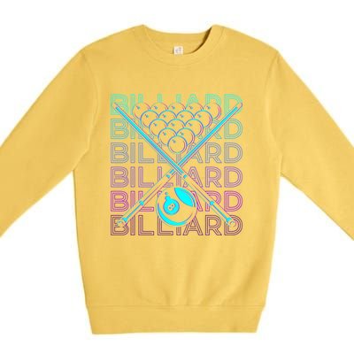 Billiard Player Retro Gift Premium Crewneck Sweatshirt