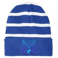 Billiard Player Retro Gift Striped Beanie with Solid Band