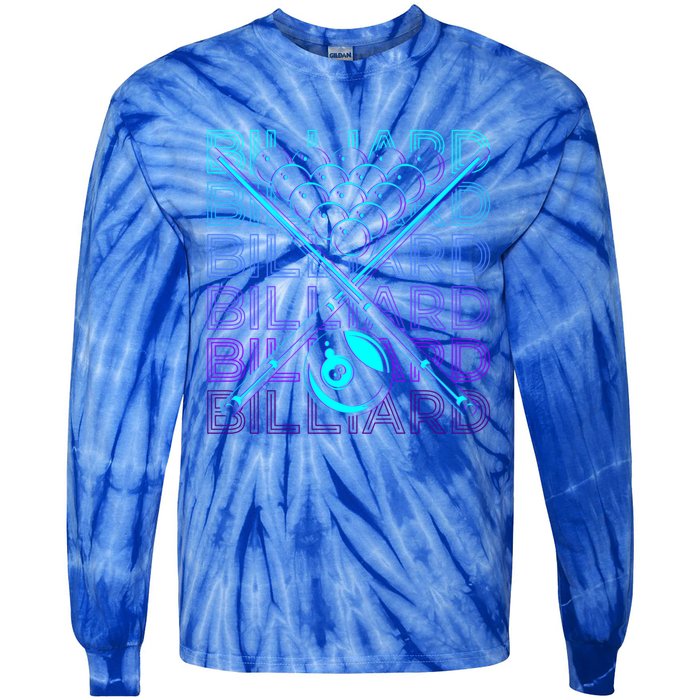 Billiard Player Retro Gift Tie-Dye Long Sleeve Shirt