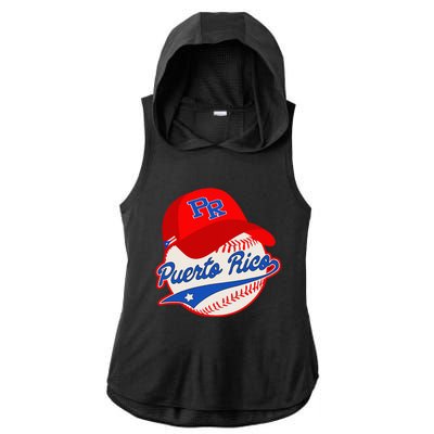 Boricua Puerto Rican Puerto Rico Baseball Ladies PosiCharge Tri-Blend Wicking Draft Hoodie Tank