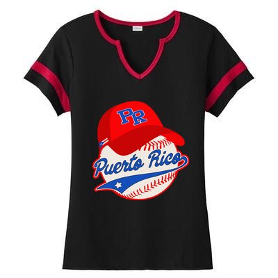 Boricua Puerto Rican Puerto Rico Baseball Ladies Halftime Notch Neck Tee