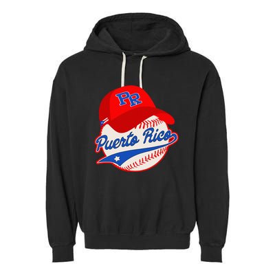 Boricua Puerto Rican Puerto Rico Baseball Garment-Dyed Fleece Hoodie