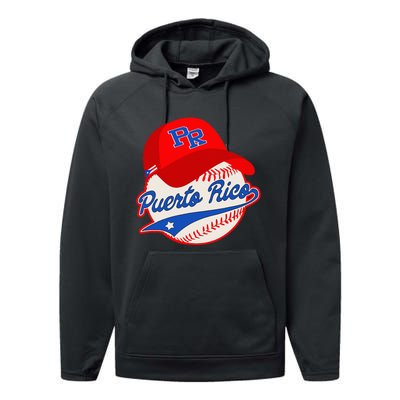 Boricua Puerto Rican Puerto Rico Baseball Performance Fleece Hoodie