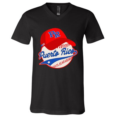 Boricua Puerto Rican Puerto Rico Baseball V-Neck T-Shirt