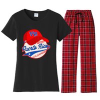 Boricua Puerto Rican Puerto Rico Baseball Women's Flannel Pajama Set