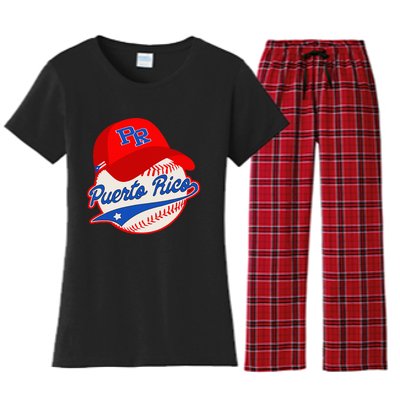 Boricua Puerto Rican Puerto Rico Baseball Women's Flannel Pajama Set