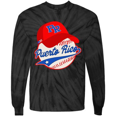 Boricua Puerto Rican Puerto Rico Baseball Tie-Dye Long Sleeve Shirt