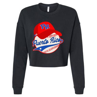 Boricua Puerto Rican Puerto Rico Baseball Cropped Pullover Crew