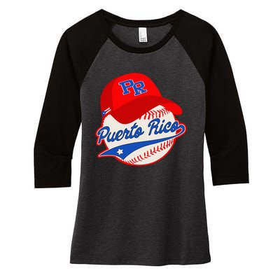 Boricua Puerto Rican Puerto Rico Baseball Women's Tri-Blend 3/4-Sleeve Raglan Shirt