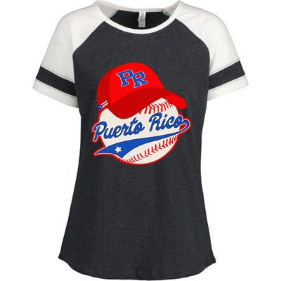 Boricua Puerto Rican Puerto Rico Baseball Enza Ladies Jersey Colorblock Tee