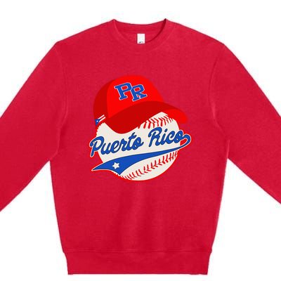 Boricua Puerto Rican Puerto Rico Baseball Premium Crewneck Sweatshirt