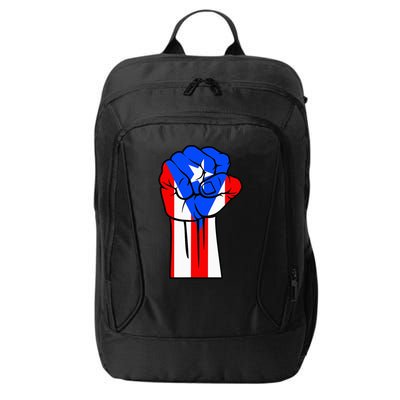 Boricua Puerto Rico PR Flag Puerto Rican Fist Hand Heritage City Backpack