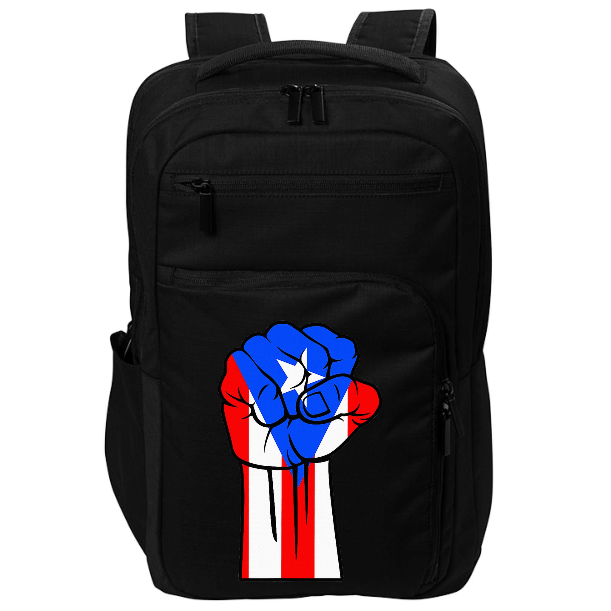 Boricua Puerto Rico PR Flag Puerto Rican Fist Hand Heritage Impact Tech Backpack