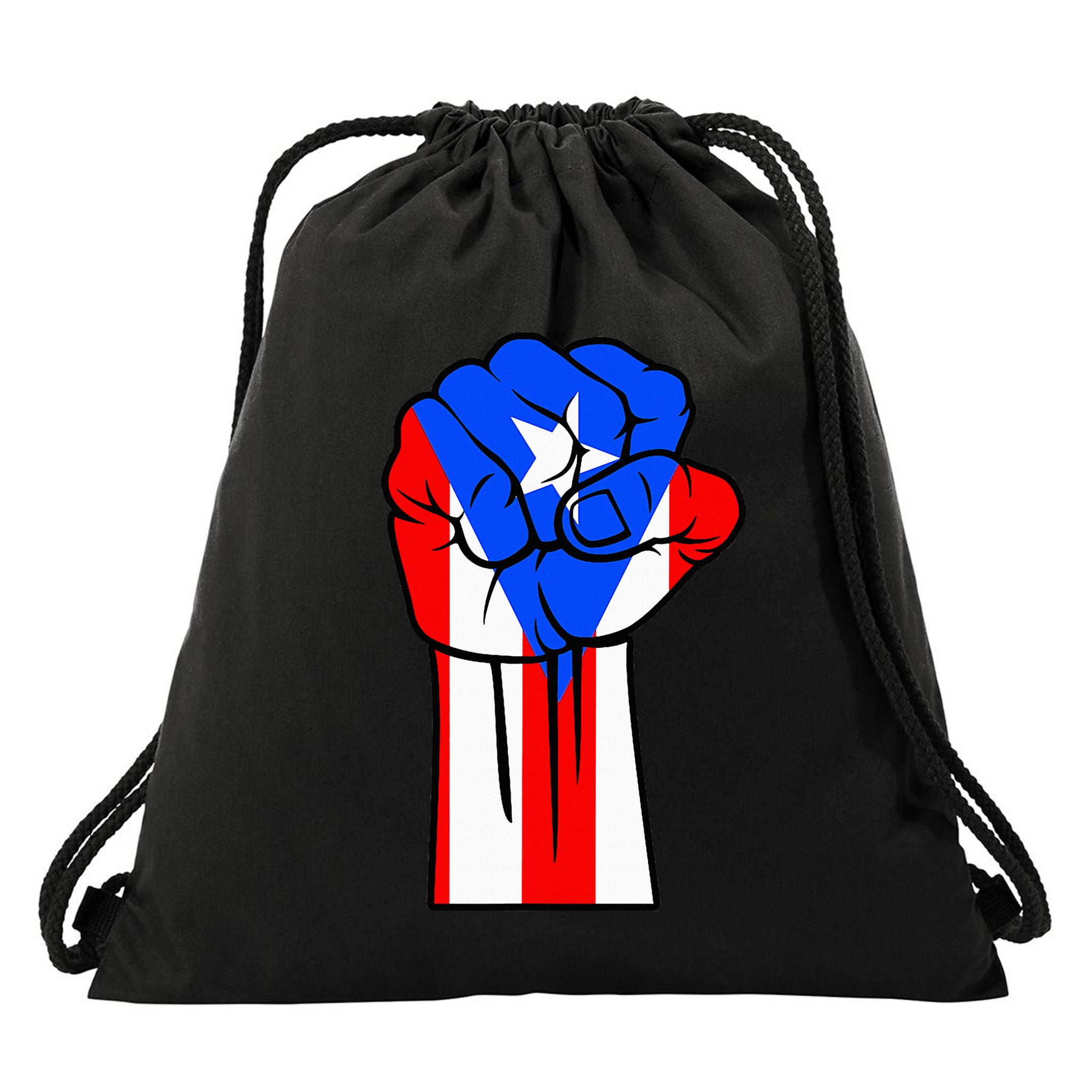 Boricua Puerto Rico PR Flag Puerto Rican Fist Hand Heritage Drawstring Bag