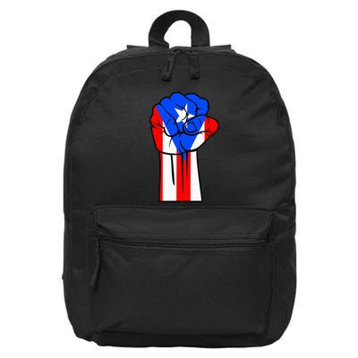 Boricua Puerto Rico PR Flag Puerto Rican Fist Hand Heritage 16 in Basic Backpack