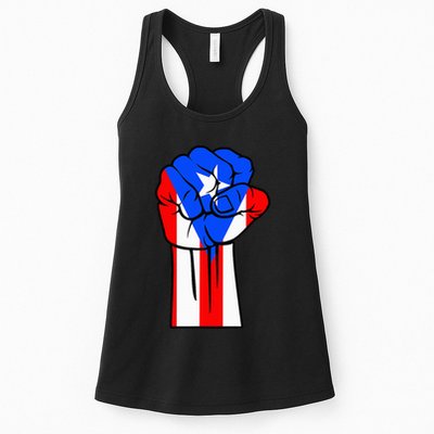 Boricua Puerto Rico PR Flag Puerto Rican Fist Hand Heritage Womens Tank Top
