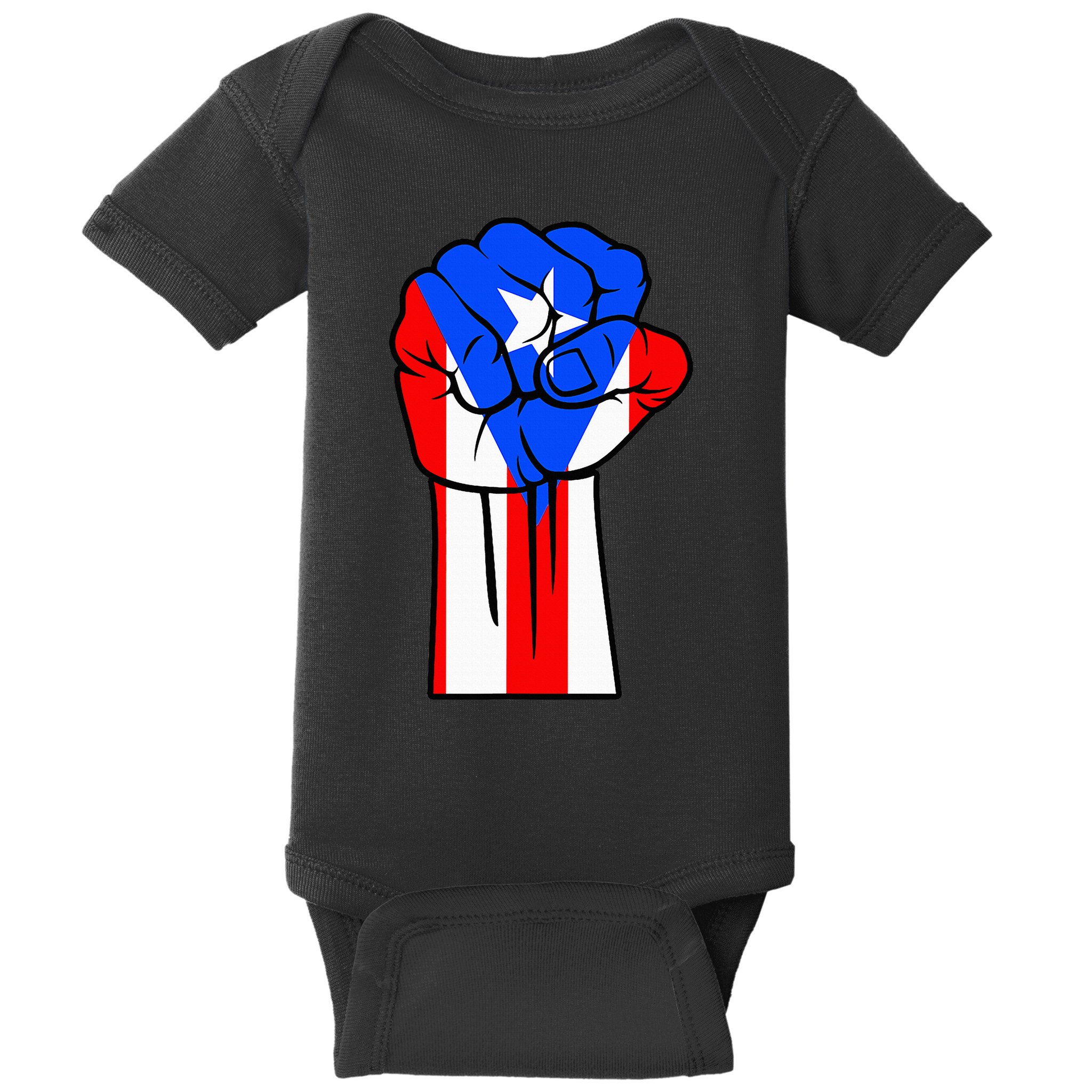 Boricua Puerto Rico PR Flag Puerto Rican Fist Hand Heritage Baby Bodysuit
