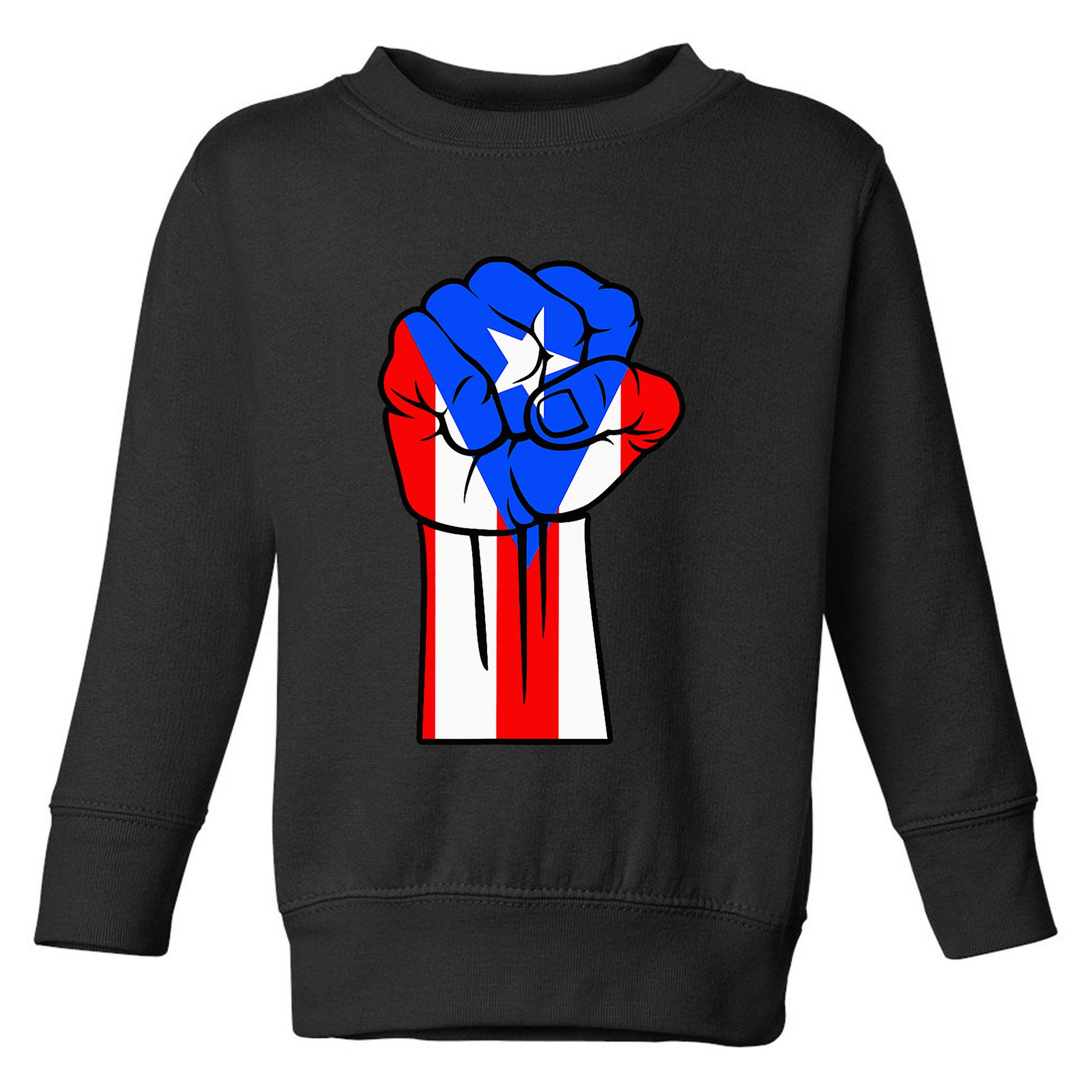 Boricua Puerto Rico PR Flag Puerto Rican Fist Hand Heritage Toddler Sweatshirt