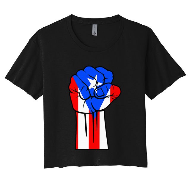 Boricua Puerto Rico PR Flag Puerto Rican Fist Hand Heritage Crop Top