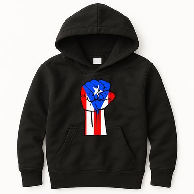 Boricua Puerto Rico PR Flag Puerto Rican Fist Hand Heritage Kids Hoodie