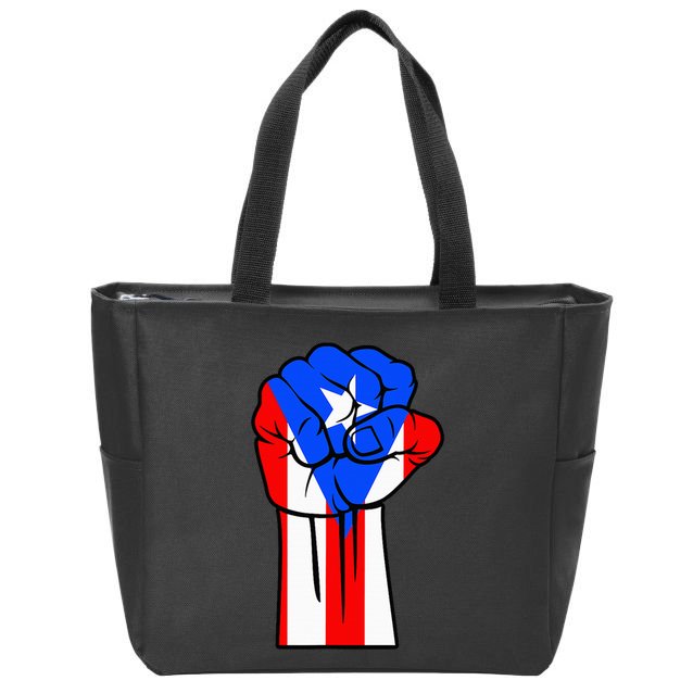 Boricua Puerto Rico PR Flag Puerto Rican Fist Hand Heritage Zip Tote Bag