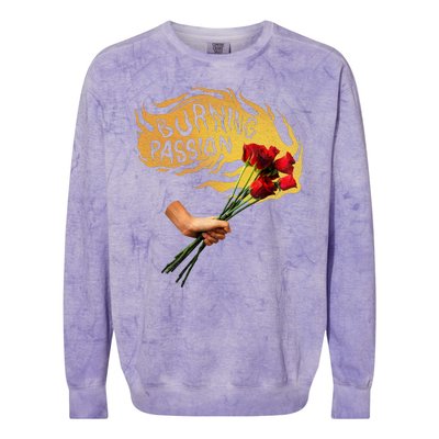 Burning Passion Rose Colorblast Crewneck Sweatshirt