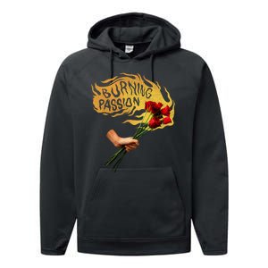 Burning Passion Rose Performance Fleece Hoodie